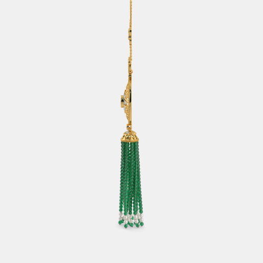 Diamond , Ruby And Tassel2 Necklace In Yellow Gold (20.3 Gram) With Diamonds (0.174 Ct)