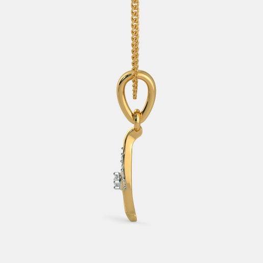 Diamond Pendant In Yellow Gold (0.7 Gram) With Diamonds (0.035 Ct)