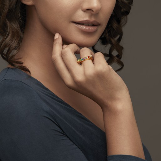 Diamond , Ruby And Navaratna 2 Ring In Yellow Gold (4.1 Gram)