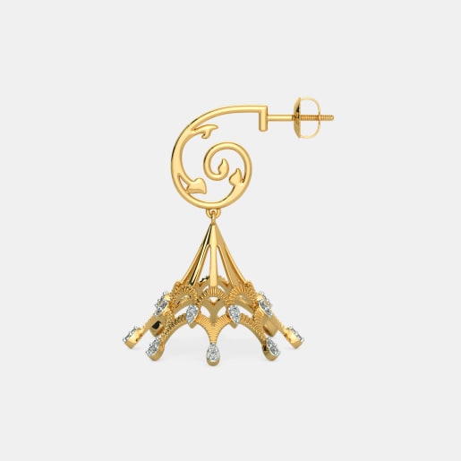 Diamond Earring In Yellow Gold (11.81 Gram) With Diamonds (0.416 Ct)