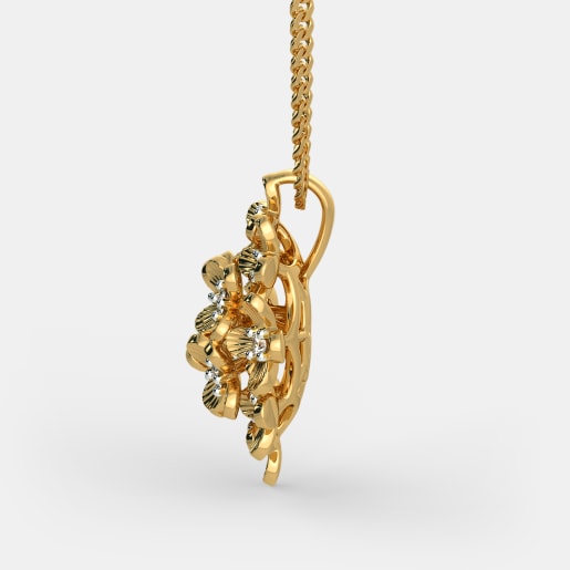 Diamond Pendant In Yellow Gold (3.29 Gram) With Diamonds (0.120 Ct)