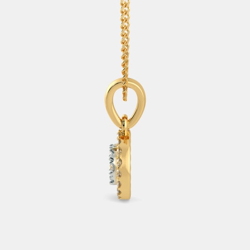 Diamond Pendant In Yellow Gold (0.7 Gram) With Diamonds (0.229 Ct)
