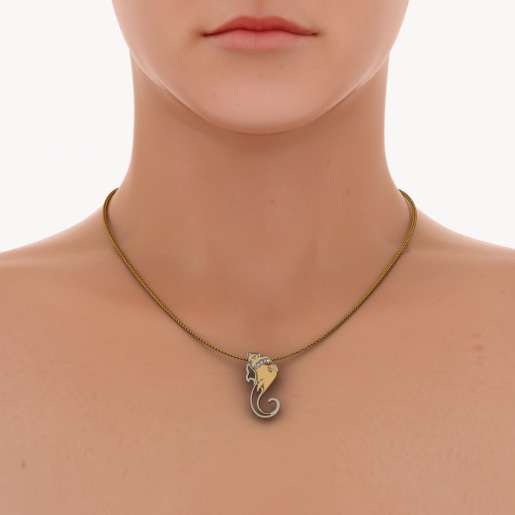 Diamond Pendant In Yellow Gold (2.42 Gram) With Diamonds (0.074 Ct)