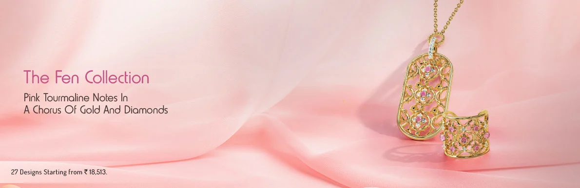 The Fen Collection - Pink Tourmaline Notes In A Chorus Of Gold And Diamonds